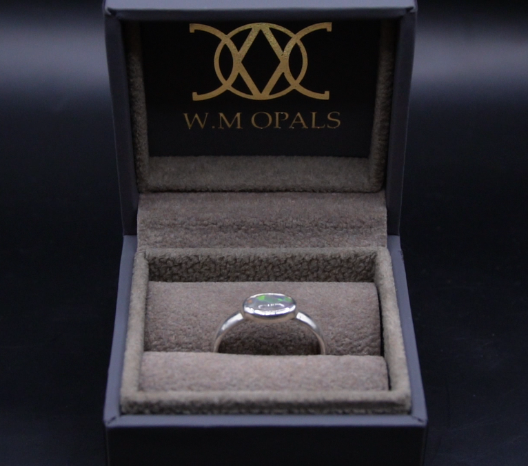 East to West Dark Opal Ring