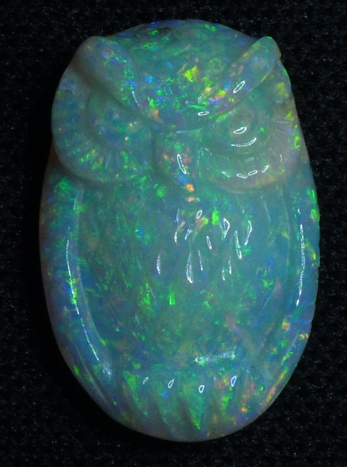 "The Owl" 7.835ct Crystal Opal Carving