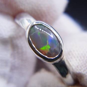 East to West Dark Opal Ring