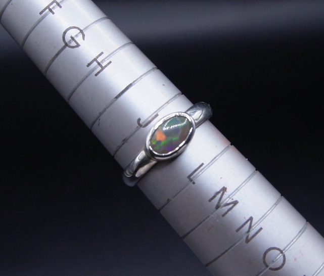 East to West Dark Opal Ring