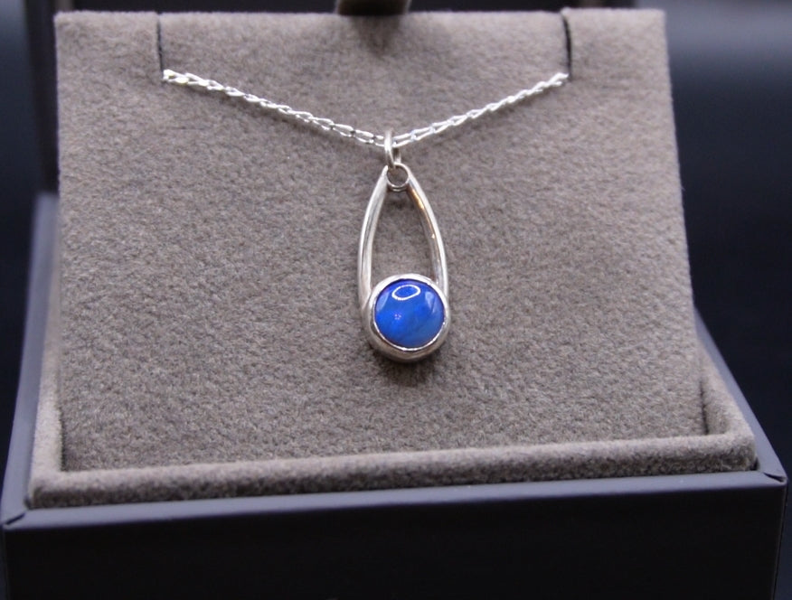 Blue Dark Opal Pendant