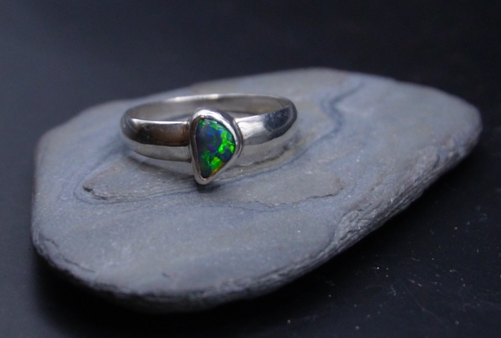 Black Opal Freeform Ring