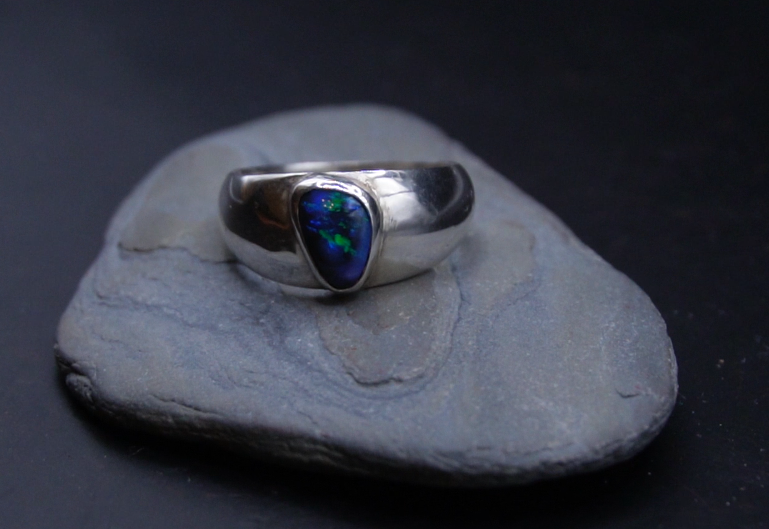 Chunky Black Opal Ring