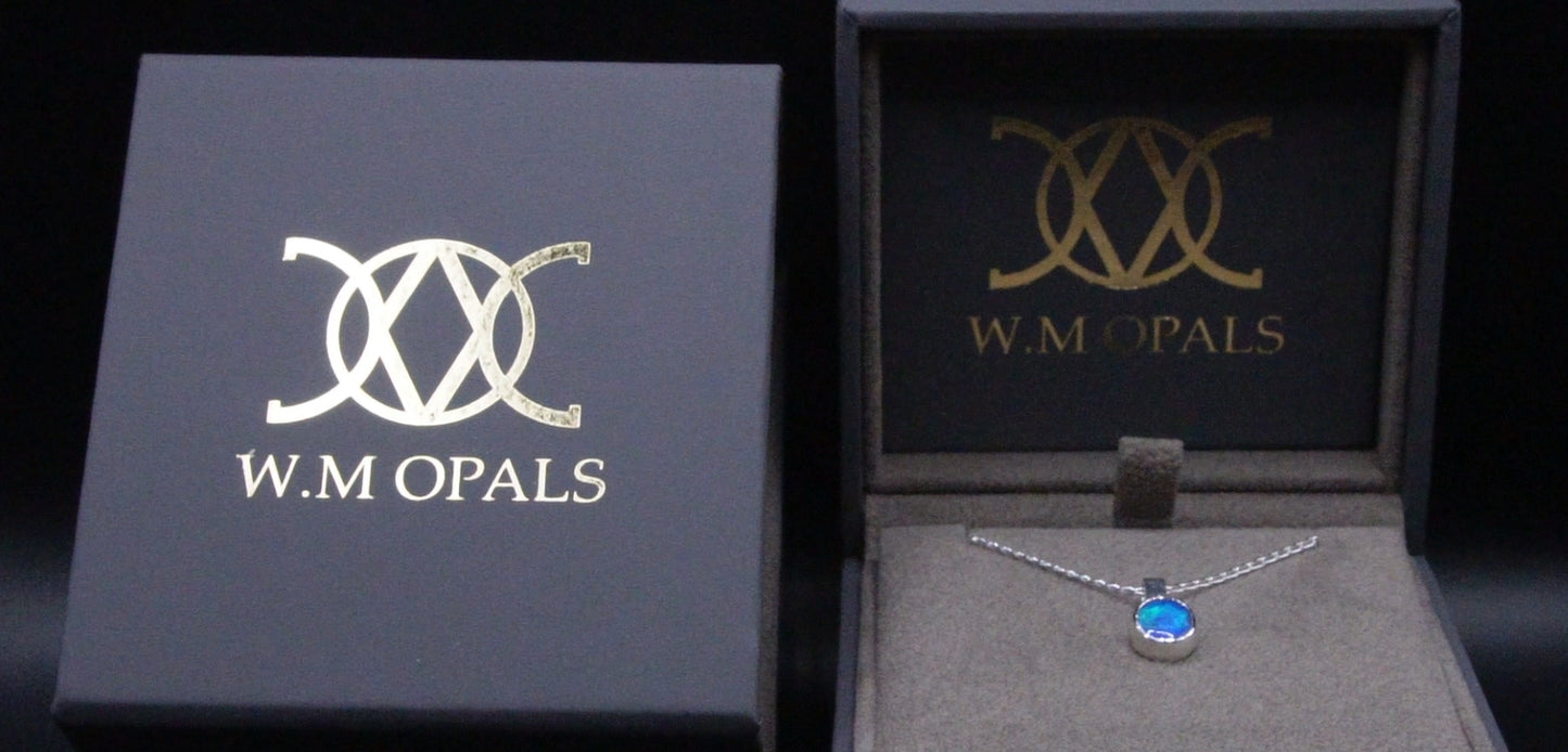 Sterling Silver Crystal Opal Pendant