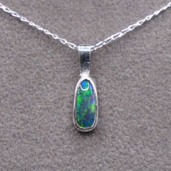 Black Opal Sterling Silver Pendant