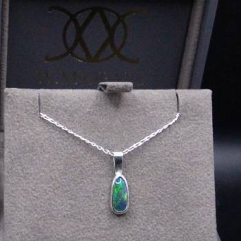 Black Opal Sterling Silver Pendant