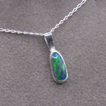 Black Opal Sterling Silver Pendant