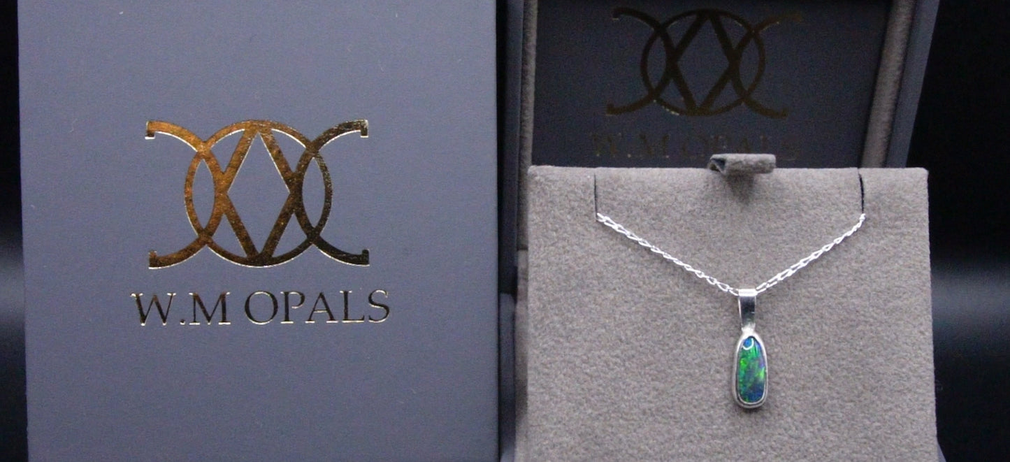 Black Opal Sterling Silver Pendant